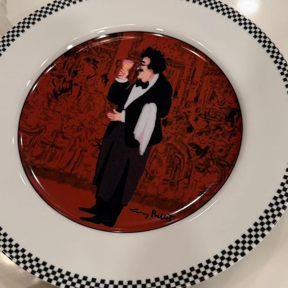 Guy Buffet Waiter Suite Porcelain Dinner Plates (6)